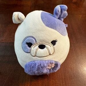 5" Squishmallows Galina Bulldog Plush Purple White Flower Belly Easter